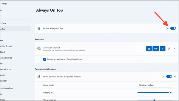 How to Keep a Window Always on Top in Windows 11