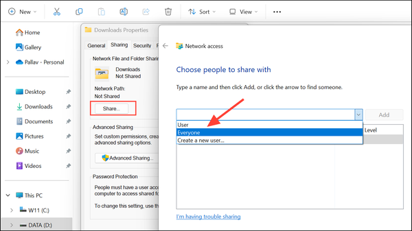 How to Customize VPN and Advanced Sharing Settings in Windows 11