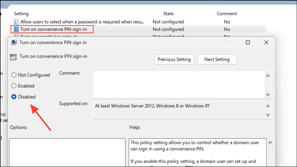 Disable Windows Hello Prompt on Windows 11