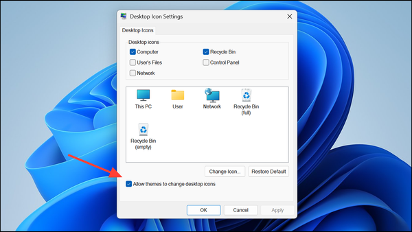 Prevent or Allow Themes From Changing Desktop Icons on Windows 11