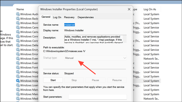 How to Turn Windows Installer Service On or Off on Windows 11
