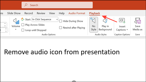How to Remove Audio Icon from PowerPoint Presentation