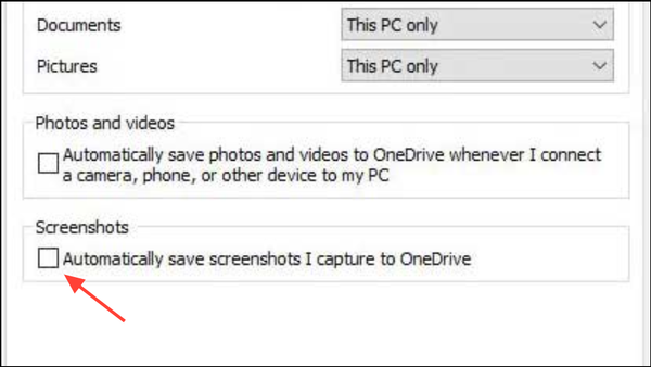 How to Stop Saving Screenshots to OneDrive Automatically
