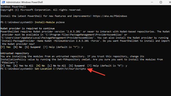 Convert PowerShell Scripts to EXE on Windows with PS2EXE