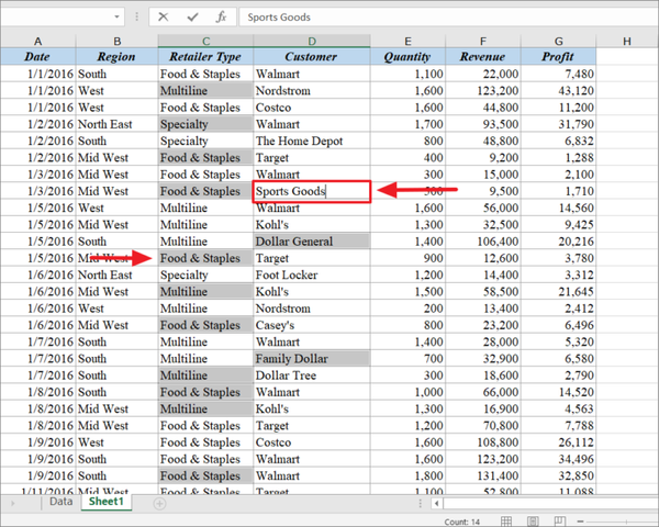 How to Select Non Adjacent Cells in Excel