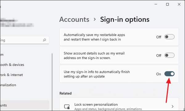 How to Enable or Disable Automatic Sign-in After Update on Windows 11