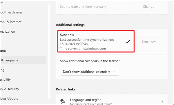 How to Sync Time in Windows 11