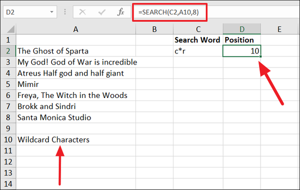 How to Use Excel Search Function