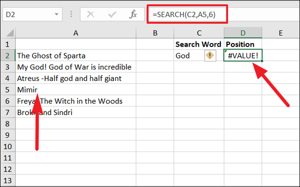 How to Use Excel Search Function