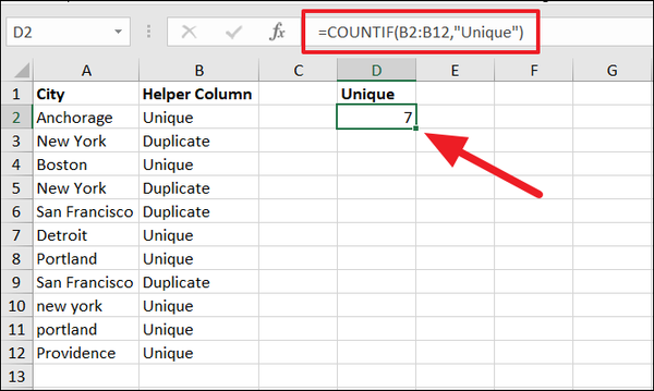 How to Count Unique Values in Excel