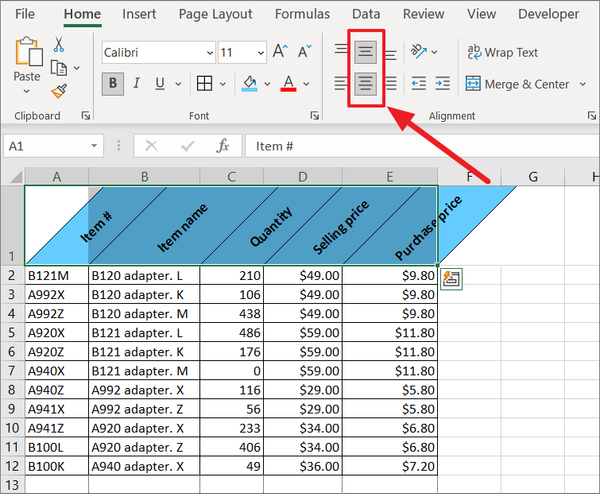How to Rotate Text in Excel