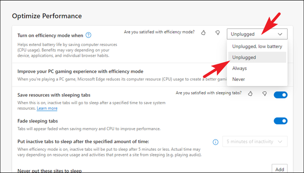 How to Enable or Disable Efficiency Mode in Microsoft Edge