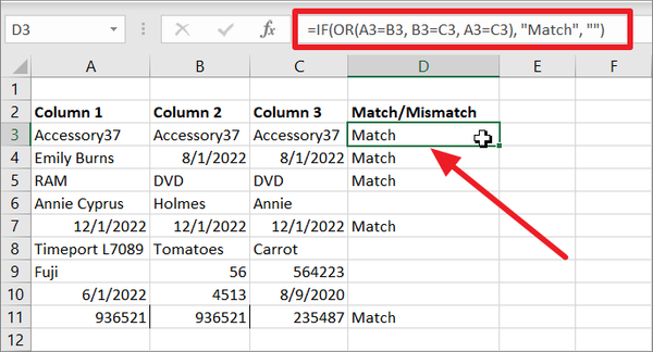 How to Match Two Columns in Excel
