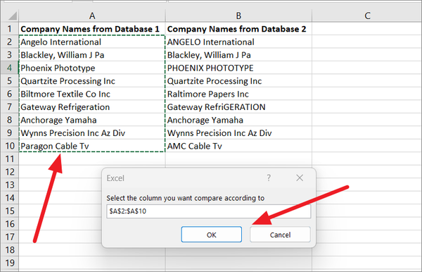 How to Match Two Columns in Excel