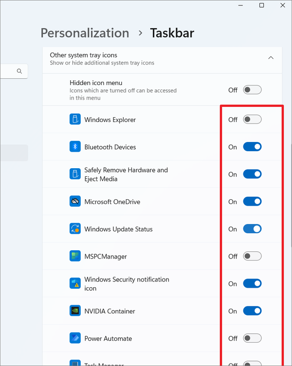 How to Hide System Tray Overflow Menu from Taskbar on Windows 11