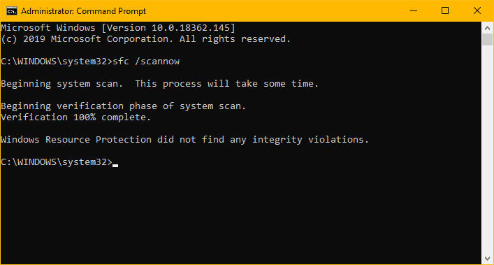 Windows 10 sfc scan verification