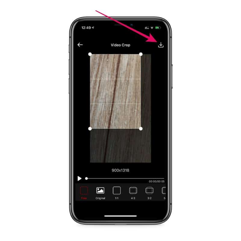 Apply video Crop iPhone app
