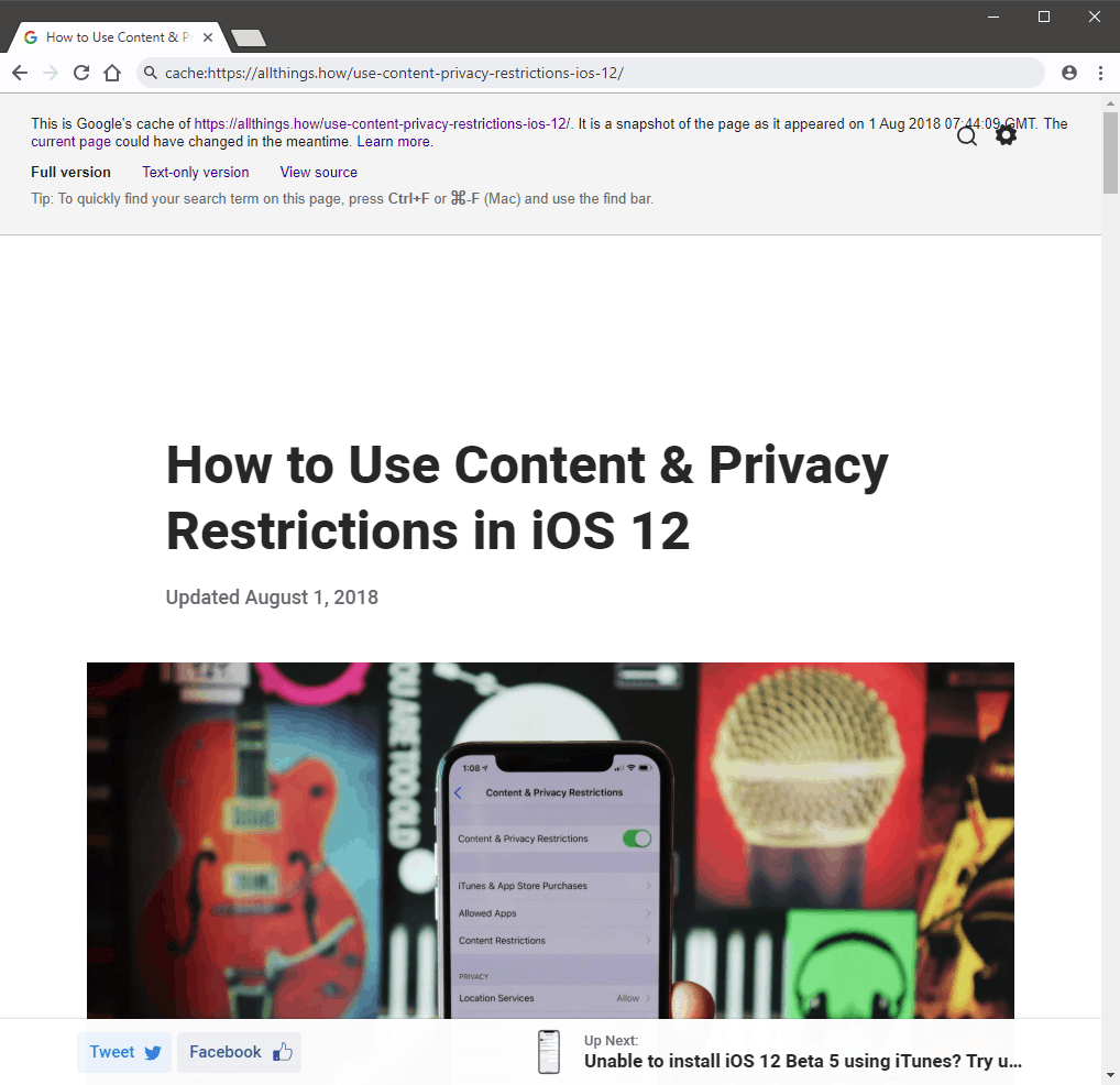 [Hot Tip] How to Load Cached Version of Any Webpage quickly