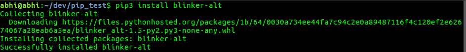 Installing a package with pip
