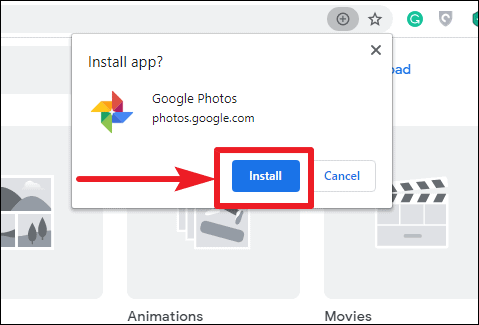Click on 'Install' to finish the installation of the app.