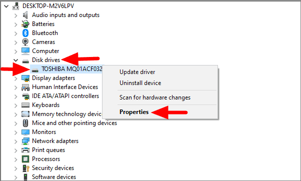 Disk properties