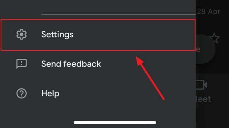 Tap on settings