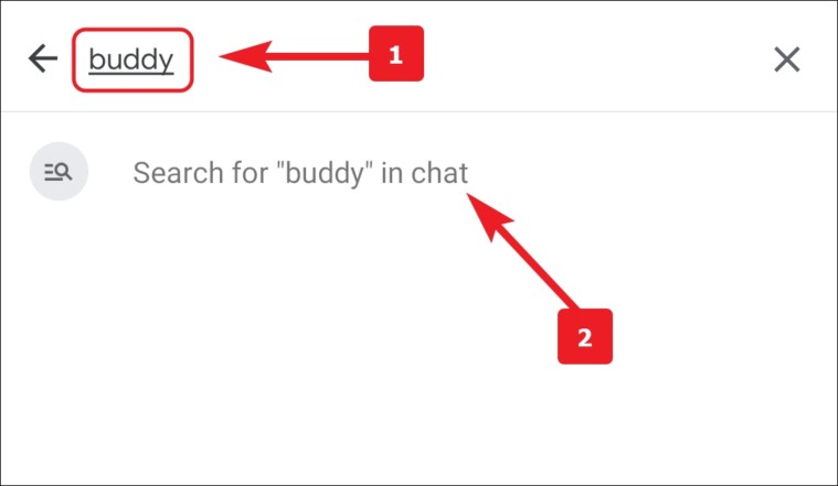 Enter keyword in Gmail mobile app