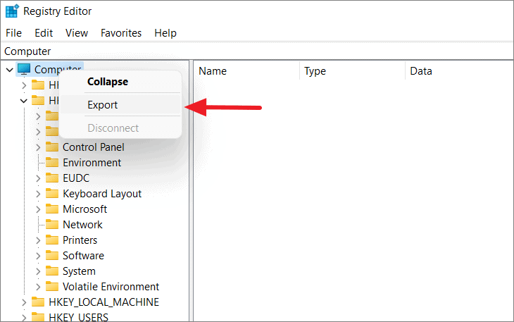Export Registry
