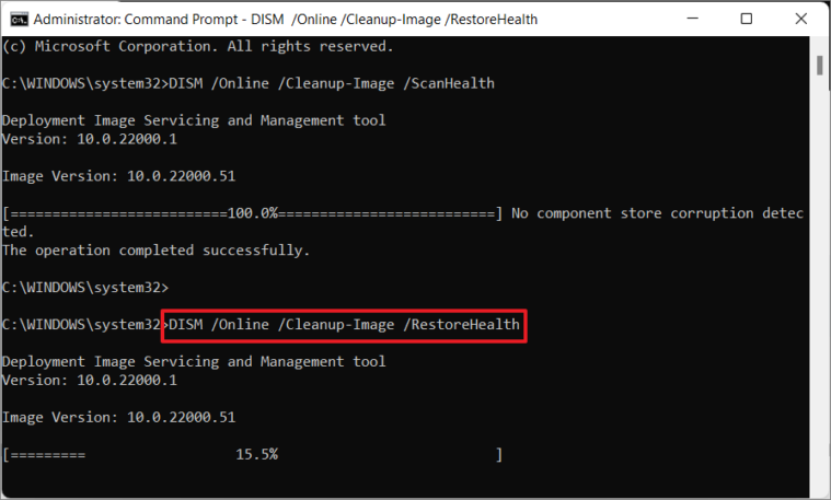 DISM restore health