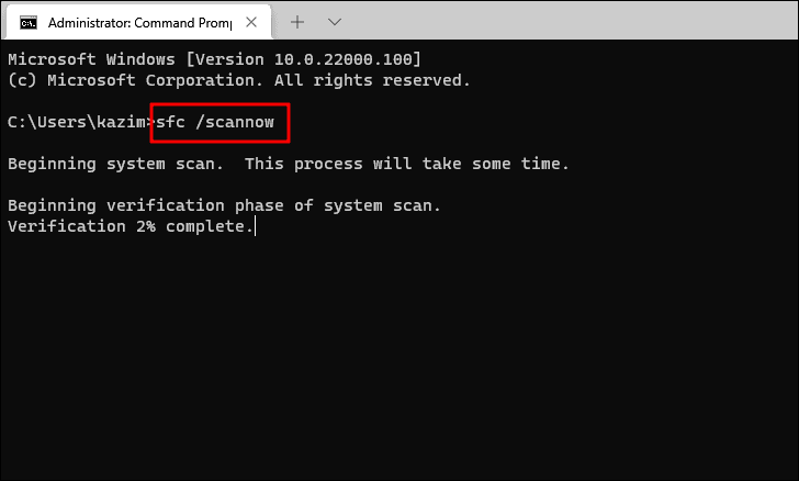 SFC scan command