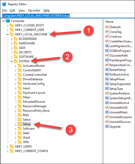 Navigate in Registry