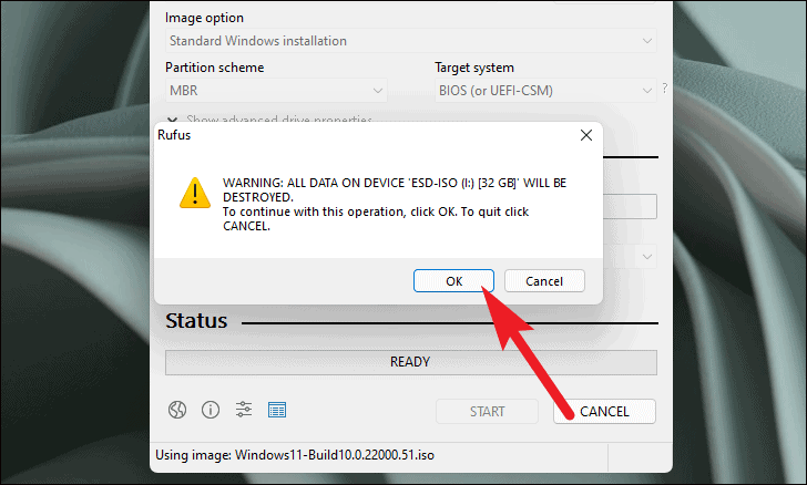 Warning message