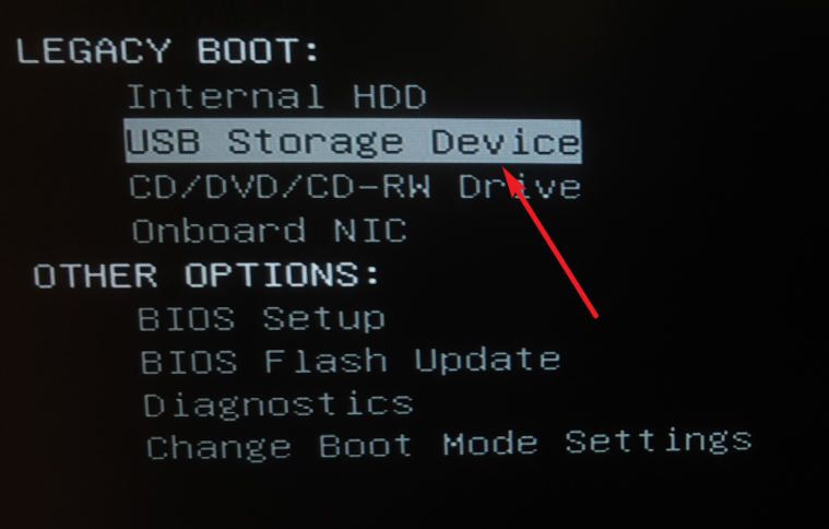 Boot menu
