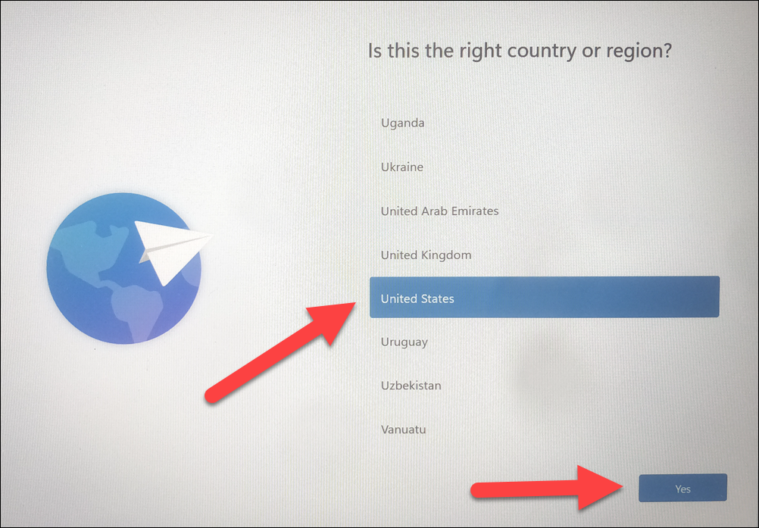Select country