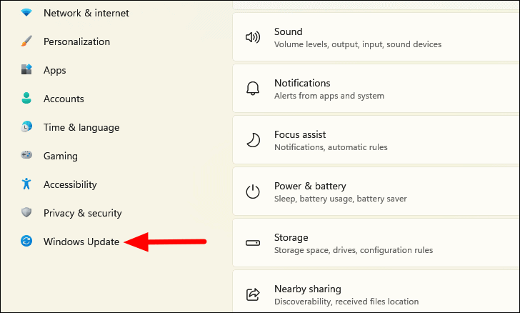 Windows Update settings