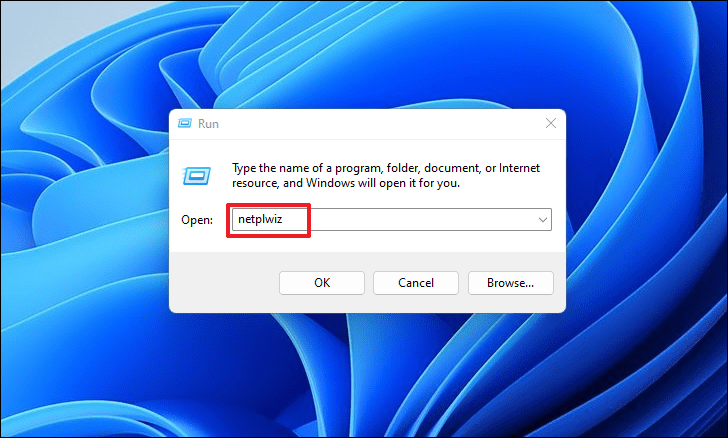 Opening netplwiz