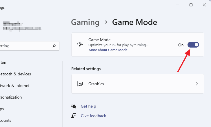 Game Mode settings