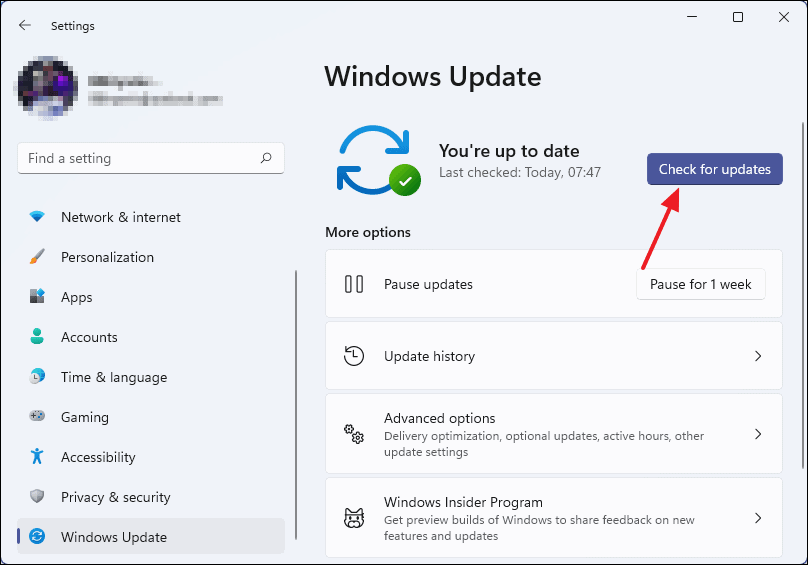 Windows Update settings