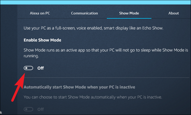 Disabling Show Mode