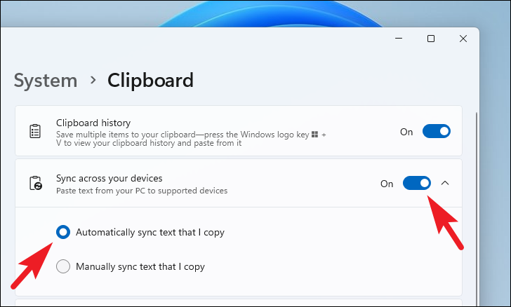 Sync Clipboard across devices