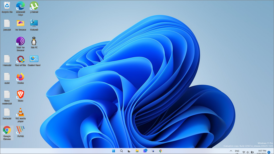 Taskbar after size adjustment