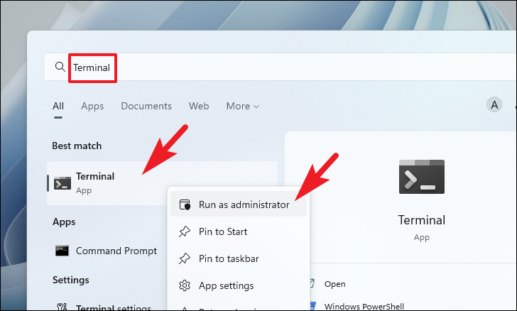 Opening Terminal as administrator