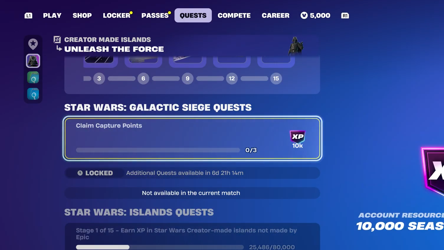 Fortnite Claim 3 Capture Points Quest in Star Wars Galactic Siege
