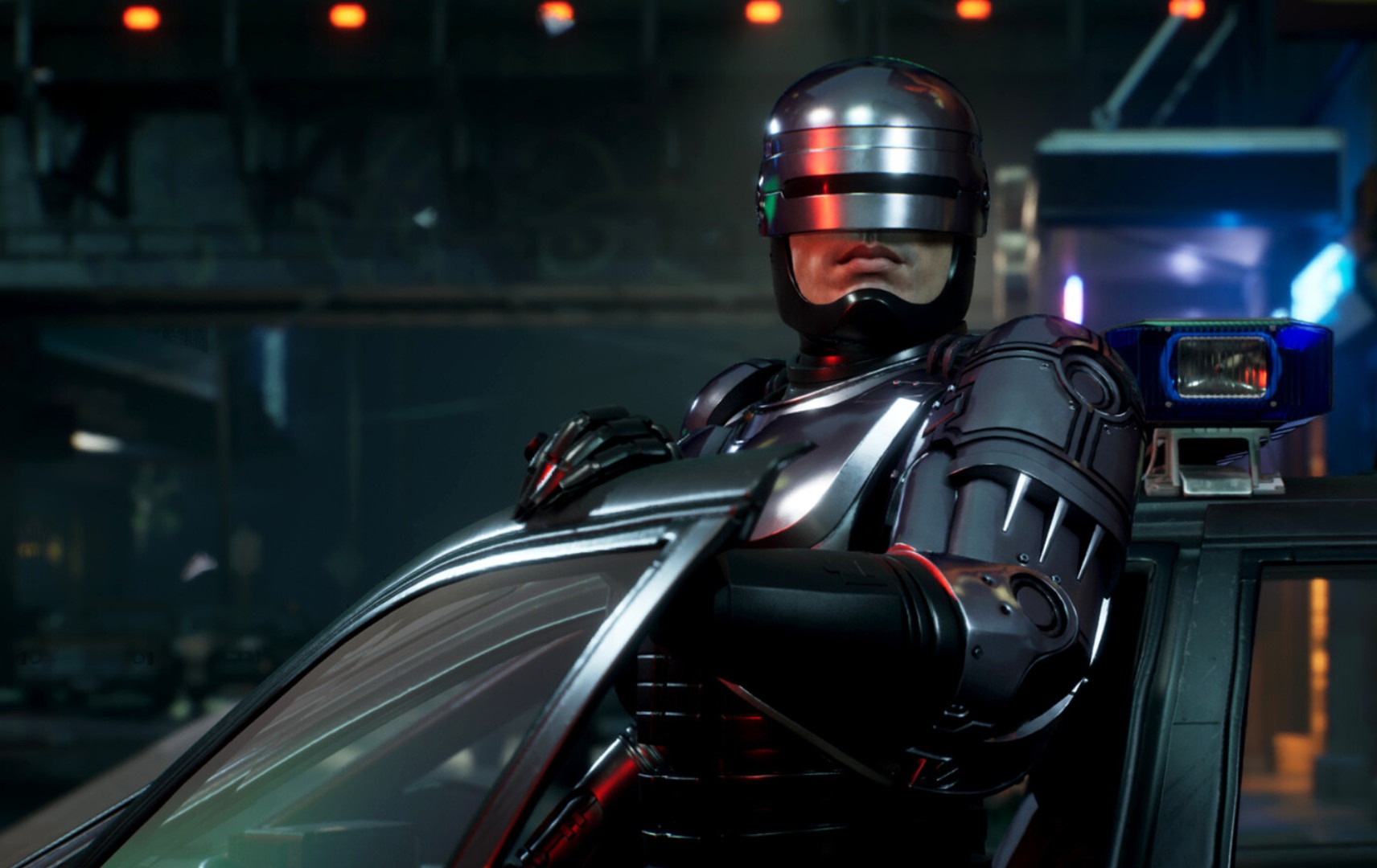 Steam Summer Sale 2026 - Robocop gets out of a car in FPS Rogue City