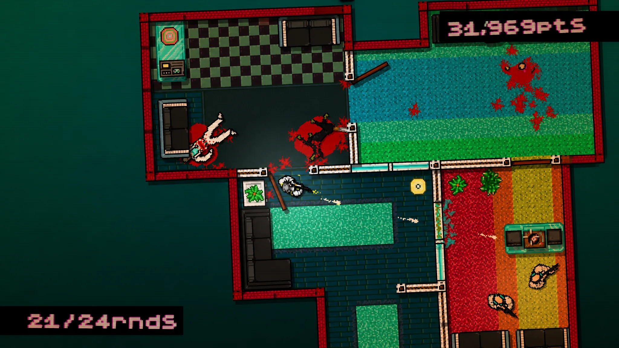 Steam Summer Sale 2026 - Battling through a house in Hotline Miami