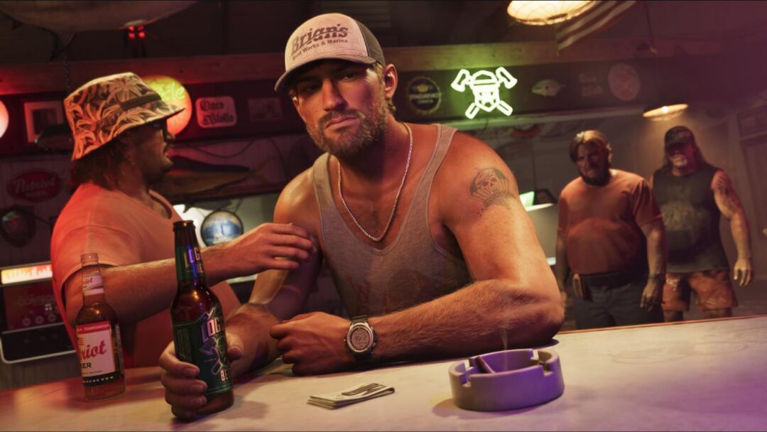 Jason Duval at a bar in GTA VI