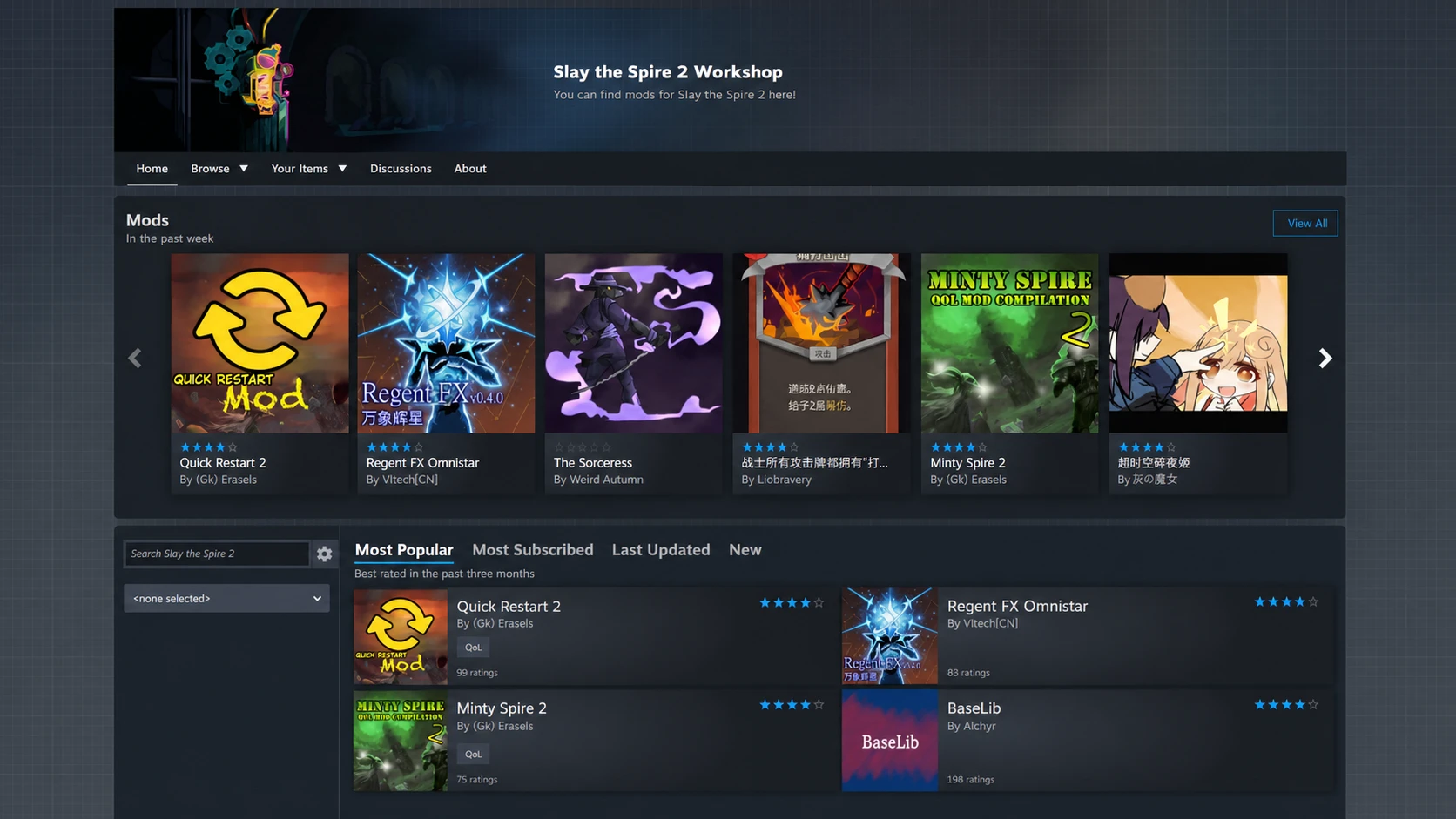 Slay the Spire 2 Steam workshop support