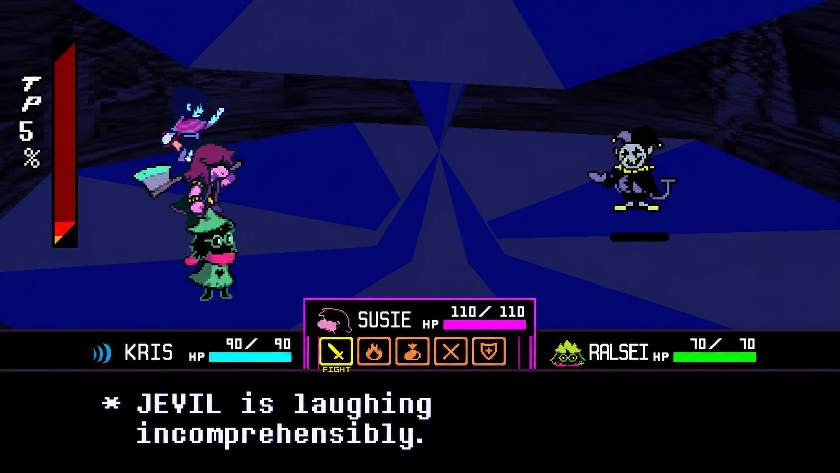Jevil boss fight in Deltarune Chapter 1