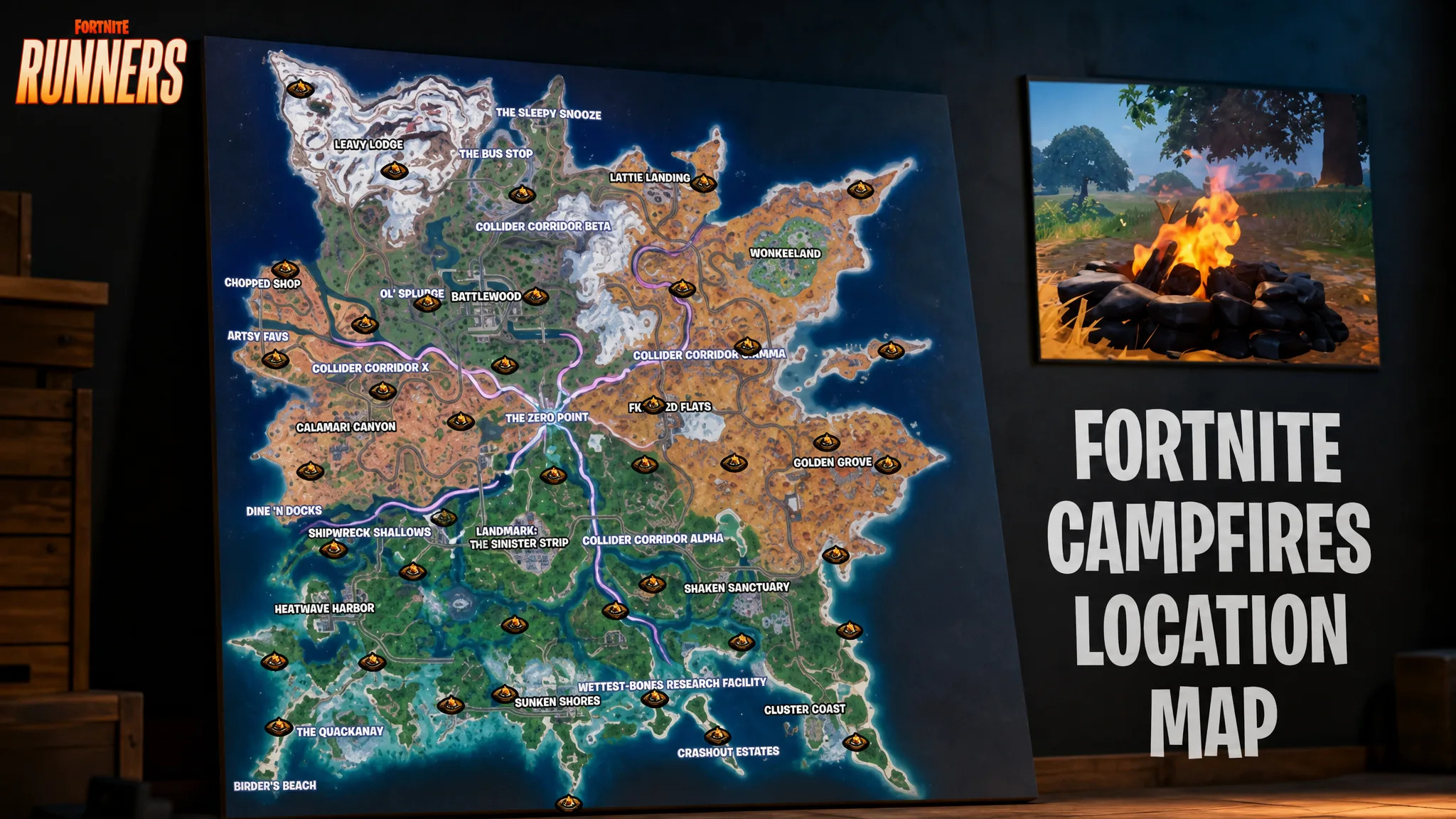 Fortnite Campfire Locations in Chapter 7 Season 3