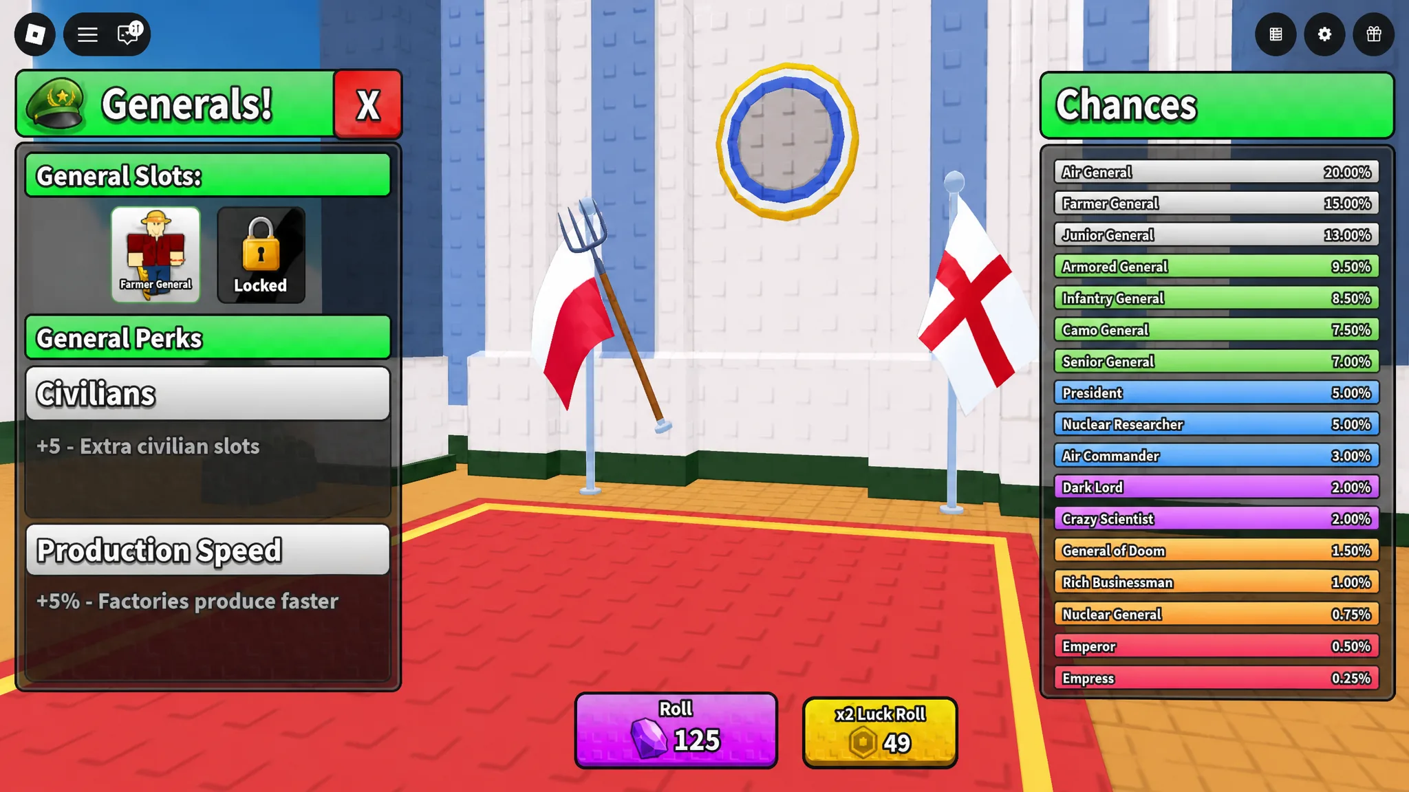 General menu